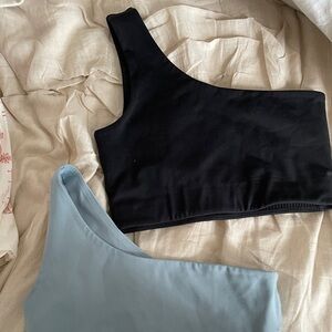 Girlfriend collective one shoulder bra/top